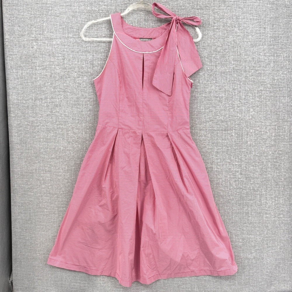 Pink Sleeveless Midi Dress with Neck Tie